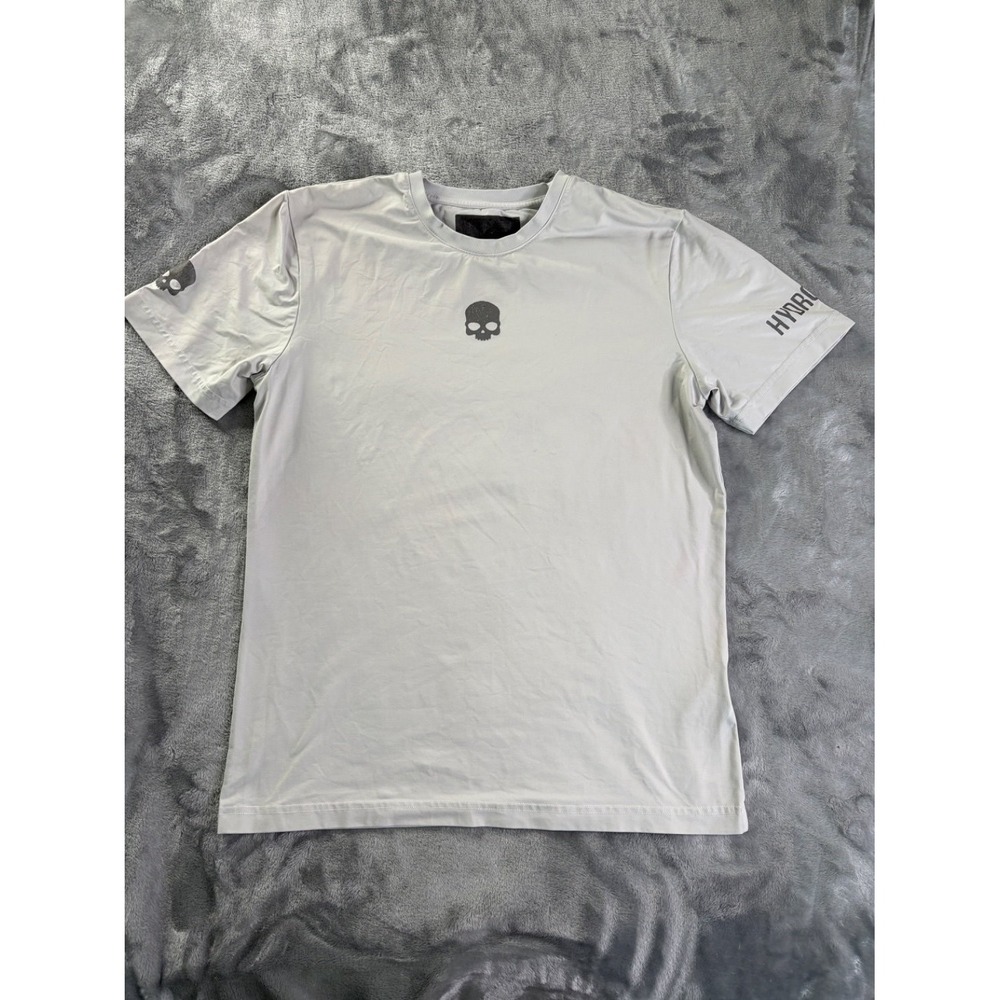 Hydrogen Skull Logo Tech Tee Mens‎ L Gray T-Shirt Short Sleeve